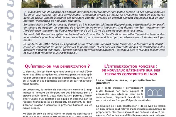 QSN #78 : Faire évoluer les quartiers d'habitat individuel : les formes de la densification.