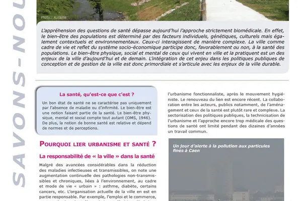 QSN #98 : Urbanisme et santé : de l'observation à l'action