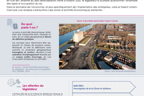 Flash' # 23 - INVENTAIRE DES ZONES D’ACTIVITÉS ÉCONOMIQUES : Principes généraux et évolutions induites par la loi Climat et résilience