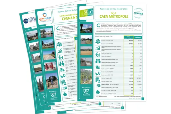 Tableaux de bord du foncier 2023 : le SCoT Caen Métropole et ses EPCI