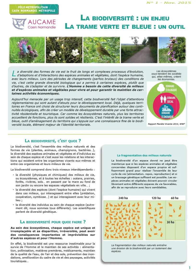 La biodiversité : un enjeu, La trame verte et bleue : un outil