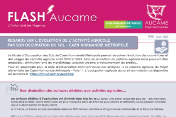Flash' #66 : Regards sur l'évolution des surfaces d'activités agricoles - Caen Normandie Métropole