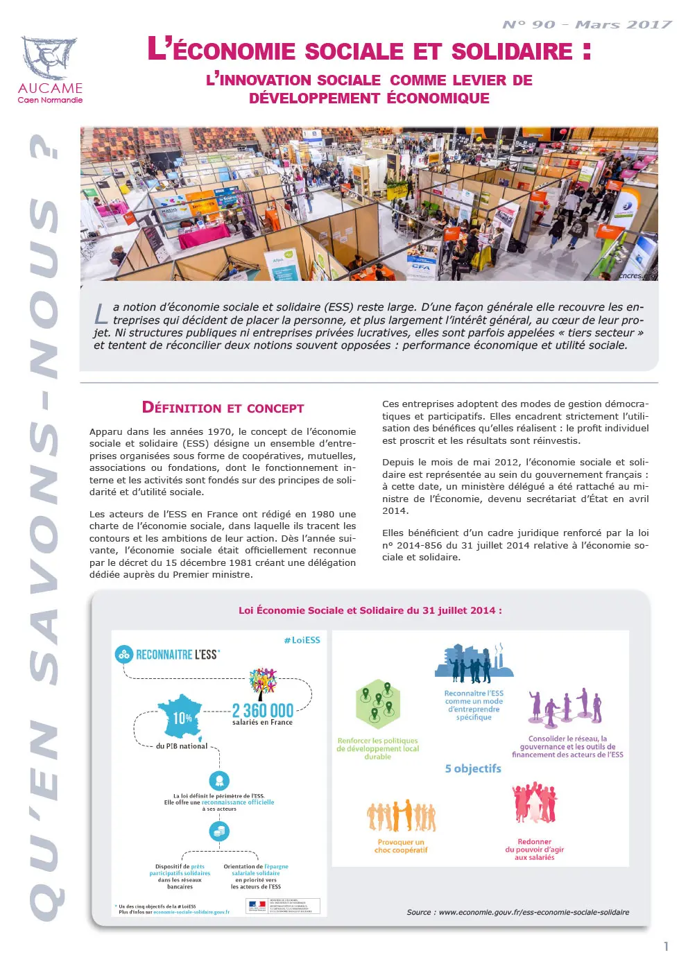 QSN #90 : L'économie sociale et solidaire : l'innovation sociale comme levier de développement économique