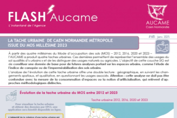 Flash' #65 : La tache urbaine de Caen Normandie Métropole issue du MOS 2023