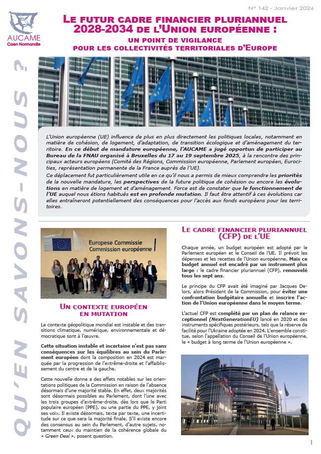 QSN #142 - Le futur cadre financier pluriannuel 2028-2034 de l’Union européenne