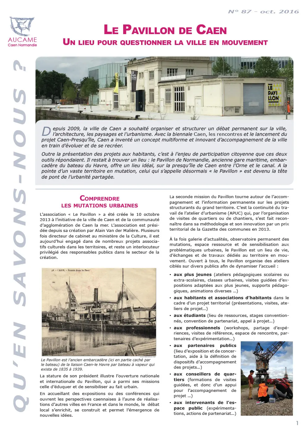 QSN #87 : Le Pavillon de Caen : un lieu pour questionner la ville en mouvement