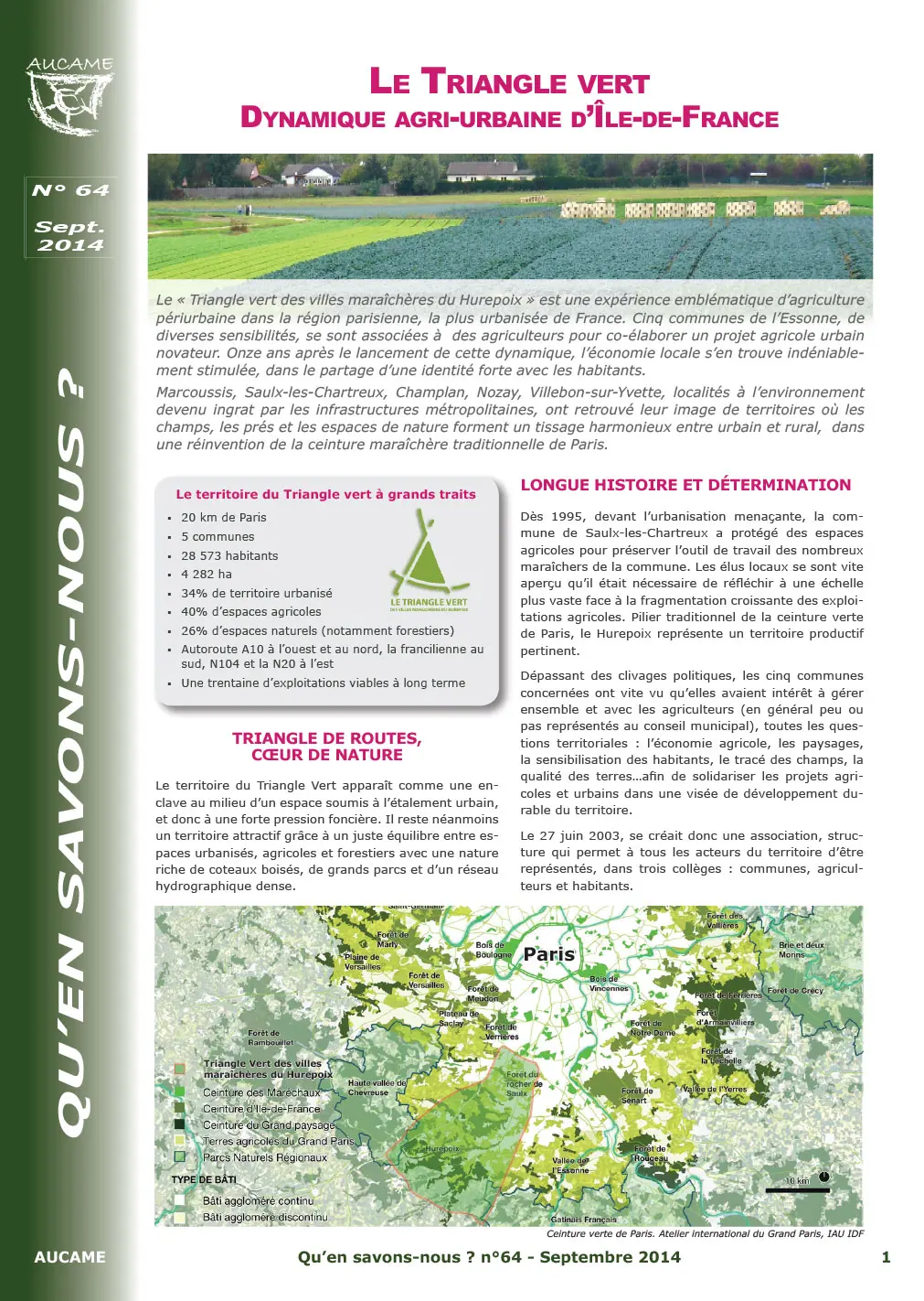Le Triangle vert : dynamique agri-urbaine d'Île-de-France