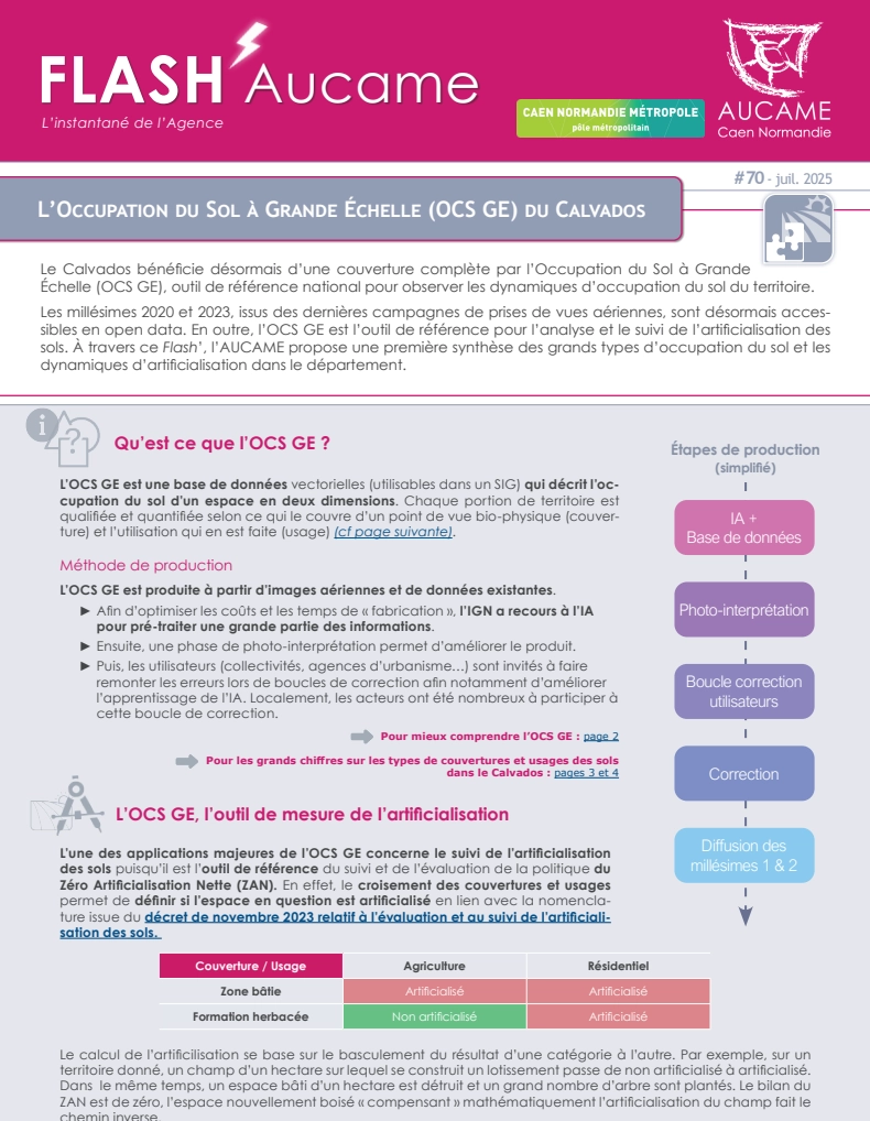 Flash' #70 : L’Occupation du Sol à Grande Échelle (OCS GE) du Calvados