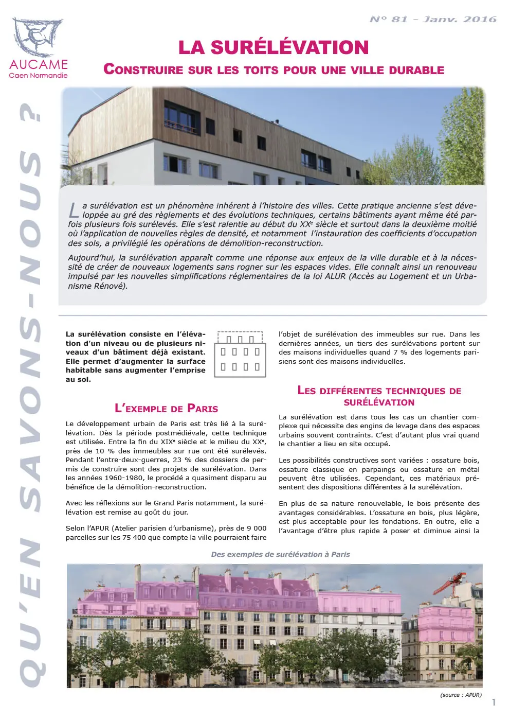 QSN #81 : La surélévation : construire sur les toits pour une ville durable