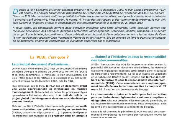 Le plan local d'urbanisme intercommunal (PLUi)